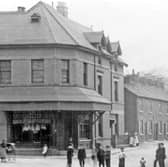 John Hayward butchers, at the junction of Langsett Road North and Church Street, Oughtibridge, Sheffield, in 1905
