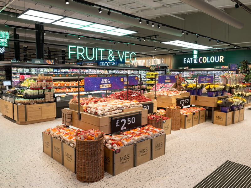 Inside the new M&S Foodhall at Peel’s Barnsley Retail Park on Harborough Hill Road, Barnsley S71 1JE
