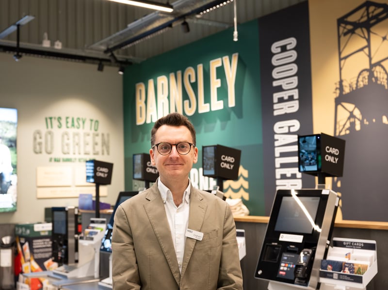 Store manager Graham Whitfield inside the new M&S Foodhall at Peel’s Barnsley Retail Park on Harborough Hill Road, Barnsley S71 1JE
