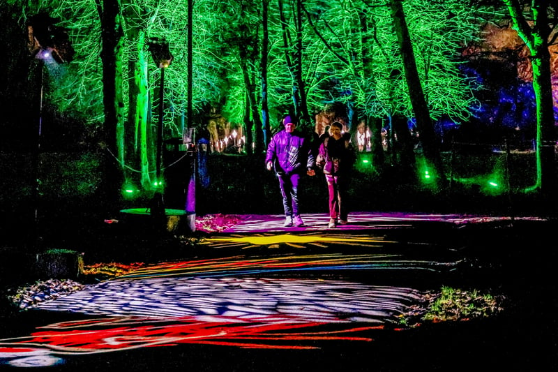 Leazes Park is lit up to give visitors an enchanting experience.