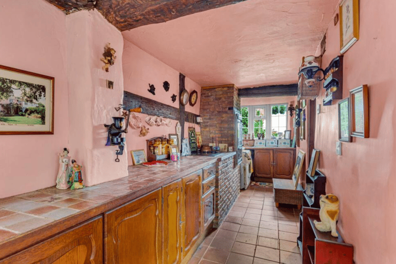 The kitchen area is small but charming.