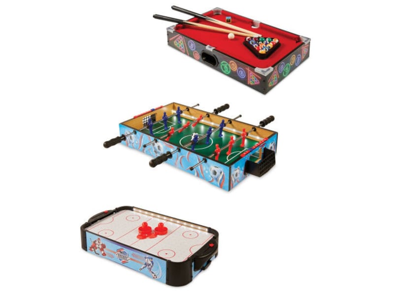 Whether you're buying a present for the person in your life who loves to play, or you're buying a game for everyone to get involved in during the festivities, Aldi’s LED Table Top Games are ideal. Three classic arcade games are available to purchase for £9.99 each, including Air Hockey, a football table and a pool table.