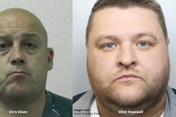 Chris Dixon (L) and Elliot Hopewell (R) have been jailed for more than 37 years between them