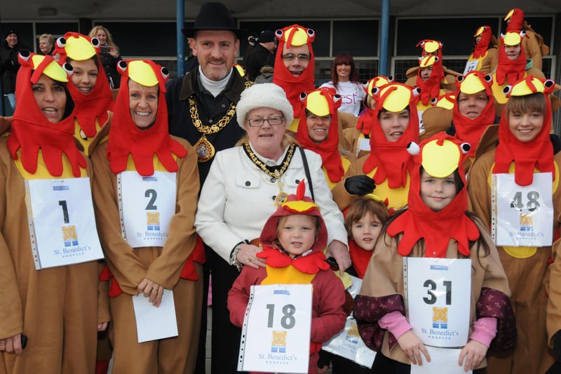 The Mayor and Mayoress provided a countdown to the start of the trot in 2011.