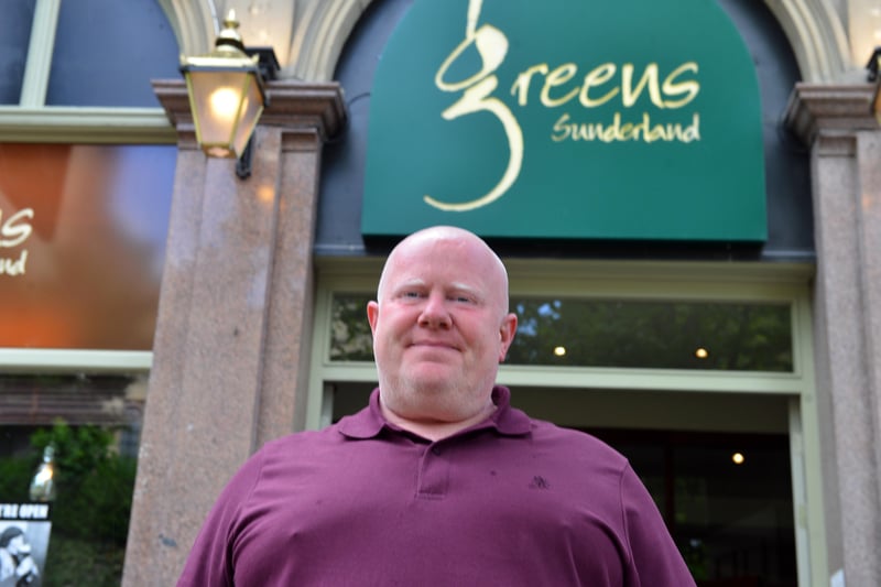 Greens customer Stuart Craig was happy at the reopening of his local in 2020.