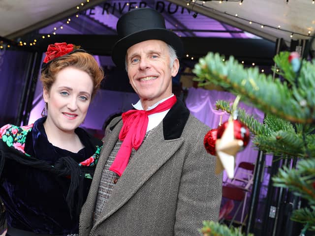 Victorian characters Pete Jones and Natasha Harper at Kelham Island Museum Christmas market. Image © Ian M. Spooner.