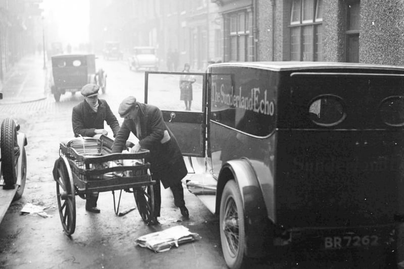 Workers load an Echo van with the day's paper - getting the news on to the streets in 1943.