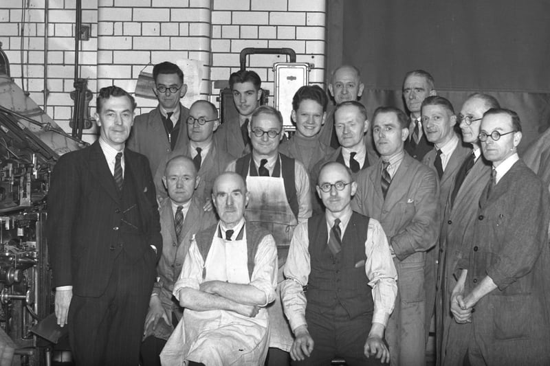 The team in the composing room in 1943 - a vital time for keeping the people of Sunderland in the news.