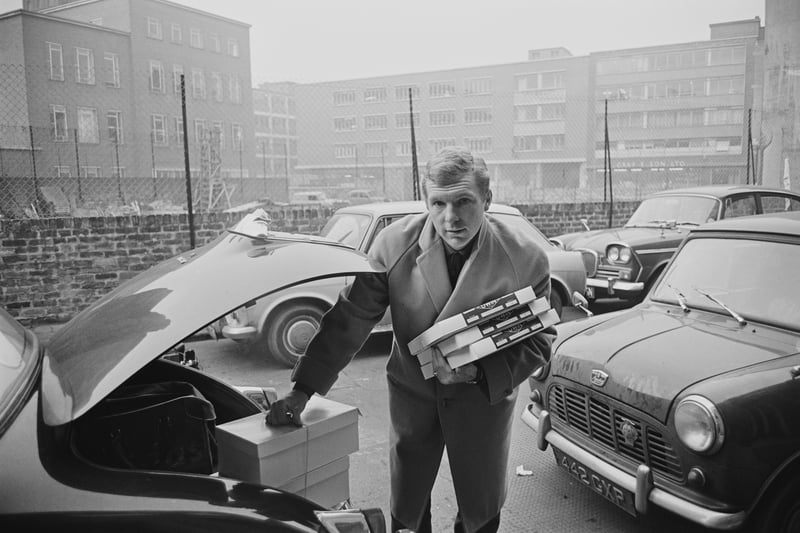 Bobby Moore doing some last minute Christmas shopping