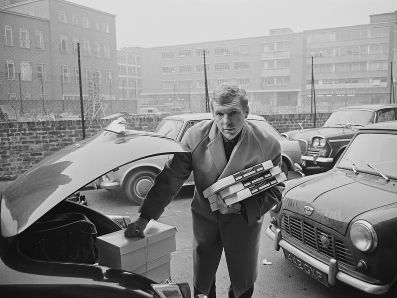 Bobby Moore doing some last minute Christmas shopping