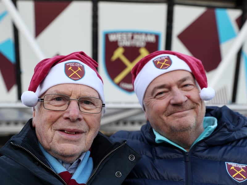West Ham fans getting into the festive spirit