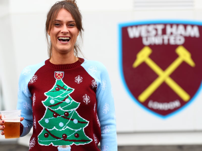 Enjoying a festive pint before kick-off