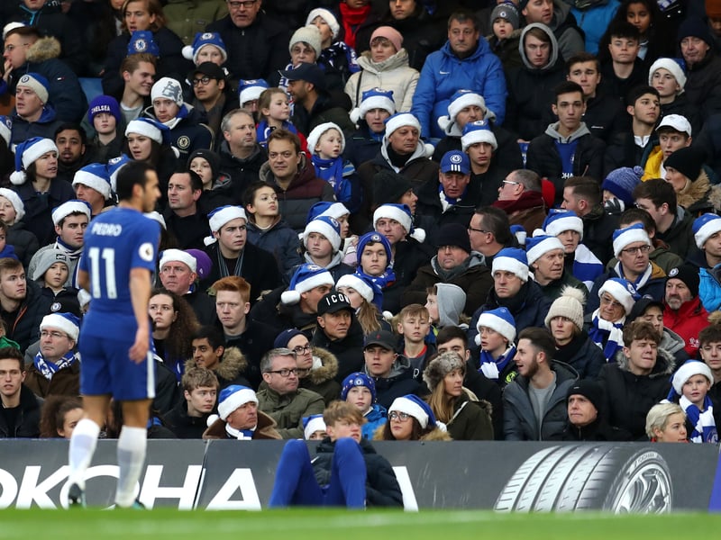 Blue Santa hats galore at Stamford Bridge