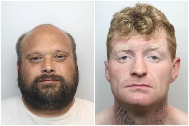 Shane Walker, 36, of Alfred Street, and Lewis Merritt, 27, of Station Road, broke into a string of houses and made off with electronics, bank cards and children's toys.