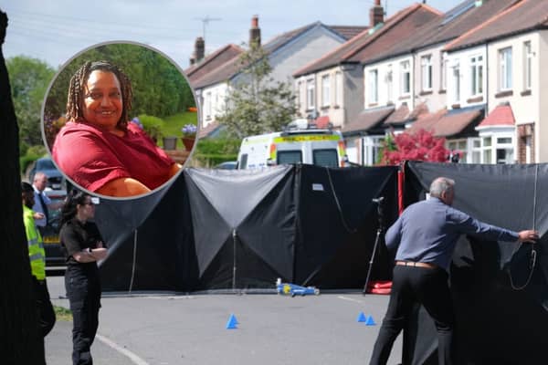 Marcia (pictured inset) had been a foster carer for Rotherham Metropolitan Borough Council (RMBC) for a number of years at the time of the fatal incident. 
In a statement released by RMBC after the boy was sent to begin his sentence, the authority confirmed an 'independent' review is now to be carried out. Pictured is the scene in Greenhill after Marcia's tragic death