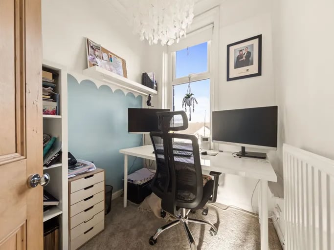 A third single bedroom on the first floor can be used as an office or study.