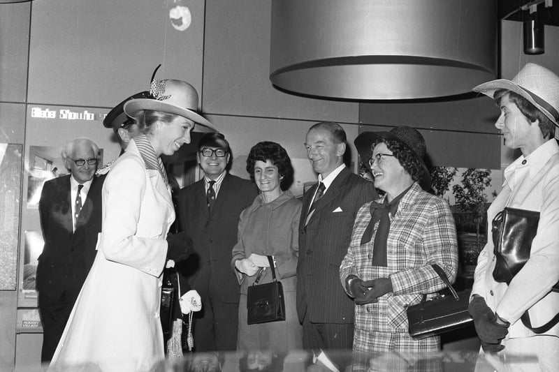 Princess Anne at the opening of The Galleries in July, 1974.