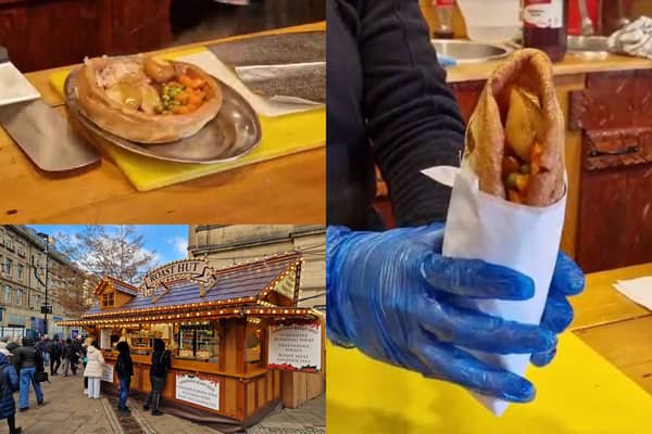 The Yorkshire pudding wrap available from the Roast Hut at Sheffield Christmas Market