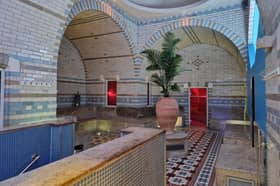 Inside Turkish Baths 1877, on Victoria Street, off Glossop Road, in Sheffield city centre, which has reopened. The Victorian baths, which had been closed since 2019, were once part of the old Glossop Road Baths