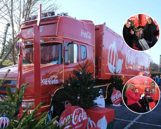 Scores of Sheffielders had festive fun today, when the Coca Cola truck drove into town and stopped off at a city pub. 