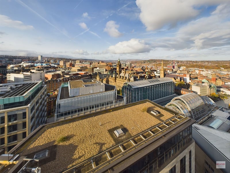 The views stretch well beyond the limits of the city centre. (Photo courtesy of Zoopla)