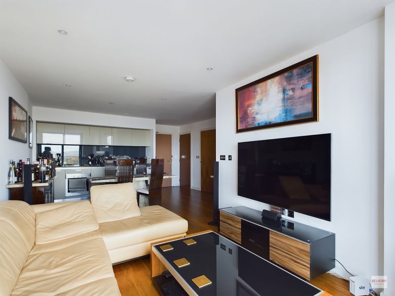 The majority of the apartment is taken up by this open plan space. (Photo courtesy of Zoopla)