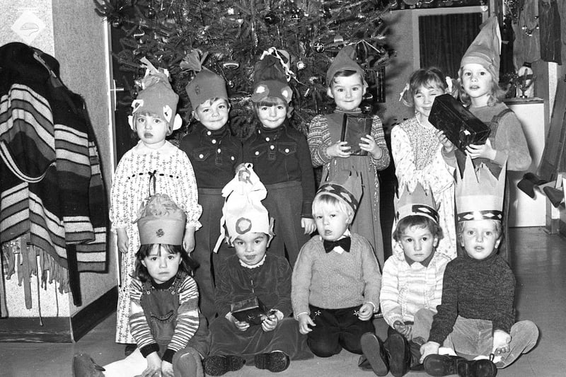 Children from Southwick day Nursery who took part in a Christmas party at the school, in 1977.