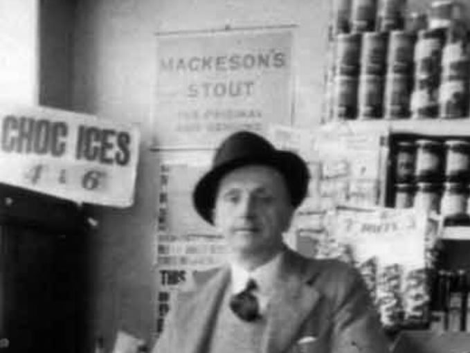Arthur Barber in his corner shop on Carver Street, Sheffield, in around 1950. His daughter Shirley recalled how it used to sell everything from a pin to a sack of potatoes. It was later converted into a sandwich shop before being demolished.