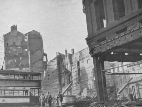 The wreckage following the Sheffield Blitz in December 1940