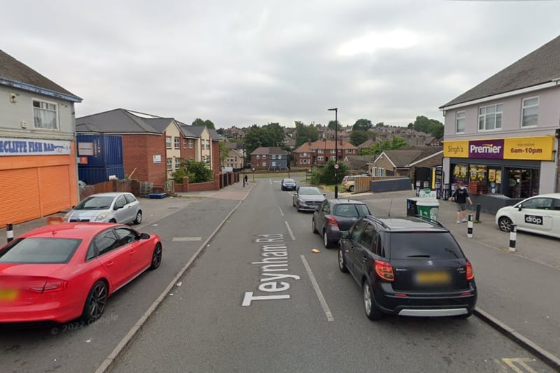 The sixth-highest number of reports of violence and sexual offences in Sheffield in October 2023 were made in connection with incidents that took place on or near Teynham Road, Shirecliffe, with 9