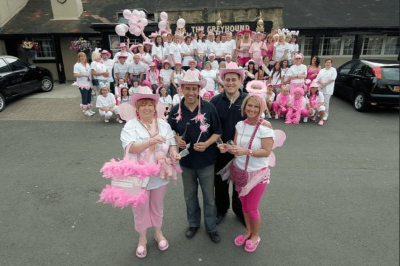 These caring women took on a sponsored walk in 2007 to raise money for the fight against breast cancer, starting from the Greyhound. Are you pictured among the fundraisers? 