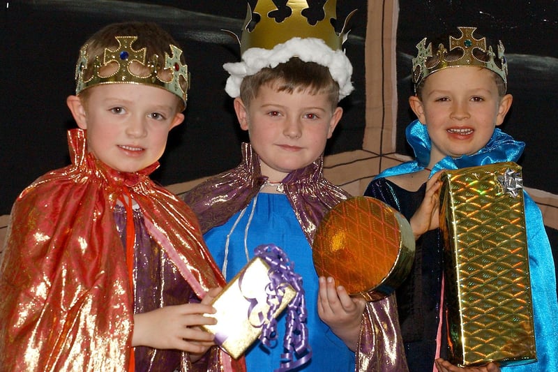 The three kings in the George Washington Primary School 2007 production.