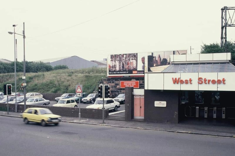 West Street subway station pictured sometimes during the 1980s. 