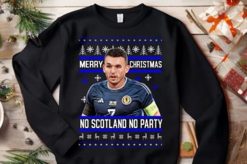 Perfect for any Scotland fan looking forward to Germany next year, this striking jumper features football hero John McGinn. You can find this jumper on Etsy.
