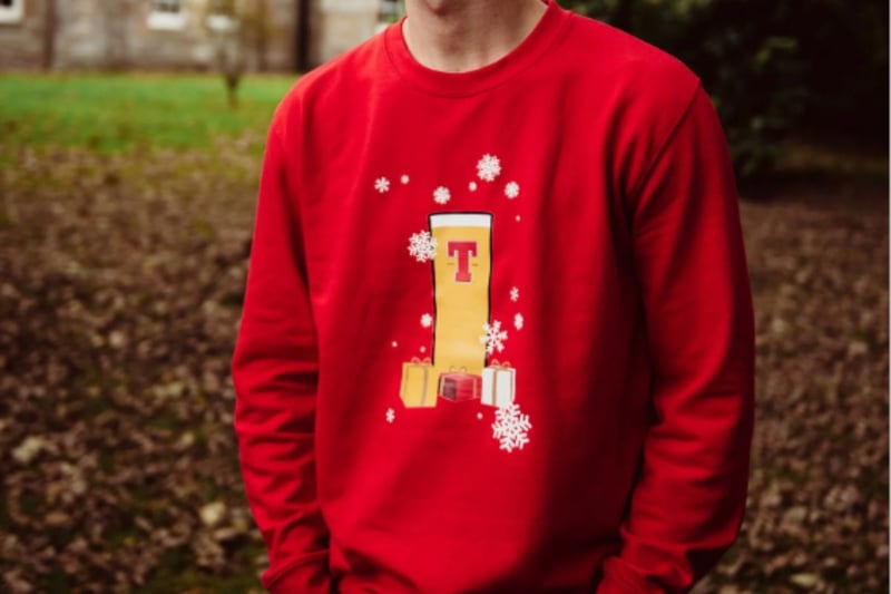 Available from the Wellpark Brewery in Glasgow, Tennent's Christmas jumpers are the perfect attire for a festive night out.