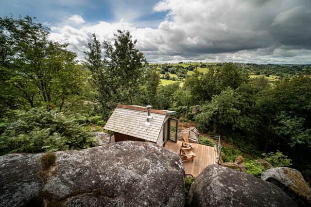 This handcrafted cabin at the top of Eagle Tor will get its guests reconnected with the beauty of nature. (Photo courtesy of Airbnb)