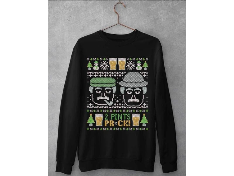 "Inspired by" Jack and Victor from classic Scottish sitcom Still Game, this jumper is available from offworldtees.com
