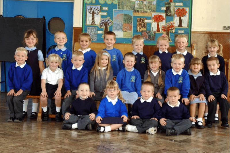 Miss Finnon's reception class was in the photo in this picture from 2005 at Simonside Primary School.