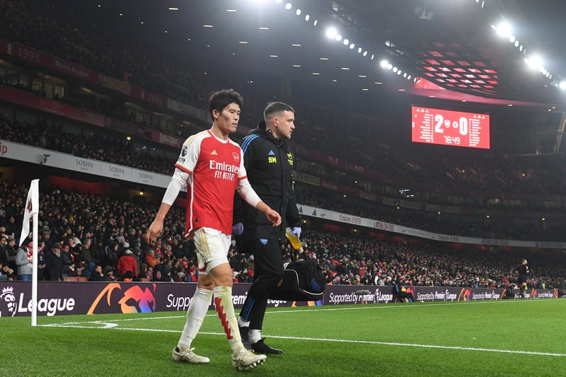 The Japan international is expected to be out for between four to six weeks with a calf injury. He came off against Wolves last weekend, and a scan revealed that the problem was more serious than initially thought. 