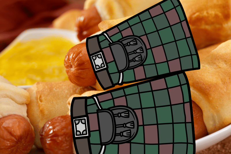 Pigs in blankets? No! It's kilted sausages!