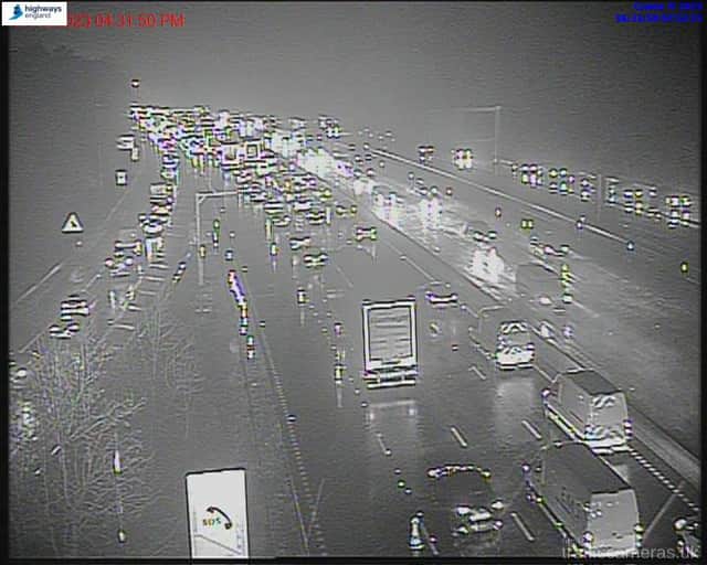 Severe delays are currently affecting the M1 northbound between junctions 35A and 36 in South Yorkshire.