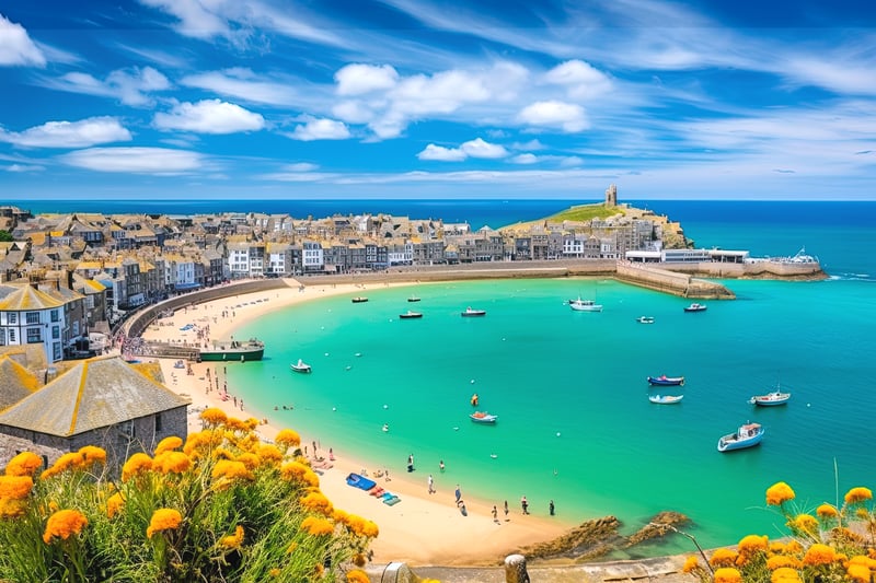 Cornwall town St Ives, is ninth on the list due to its stunning beaches and art scene. Located in the South West, St Ives is a British holiday hotspot. 