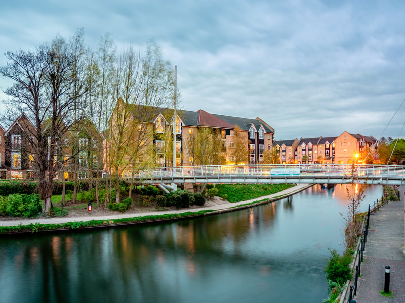 Located in Hertfordshire, Hemel Hempstead is seventh on the list. Hemel Hempstead has a new and old town, and is home to stunning sights.