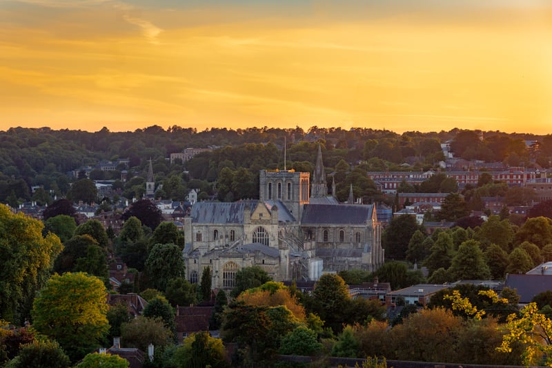 Winchester takes the runner-up spot. The city is known for its medieval cathedral, as well as The Great Hall of Winchester Castle, which houses the round table linked to King Arthur. 