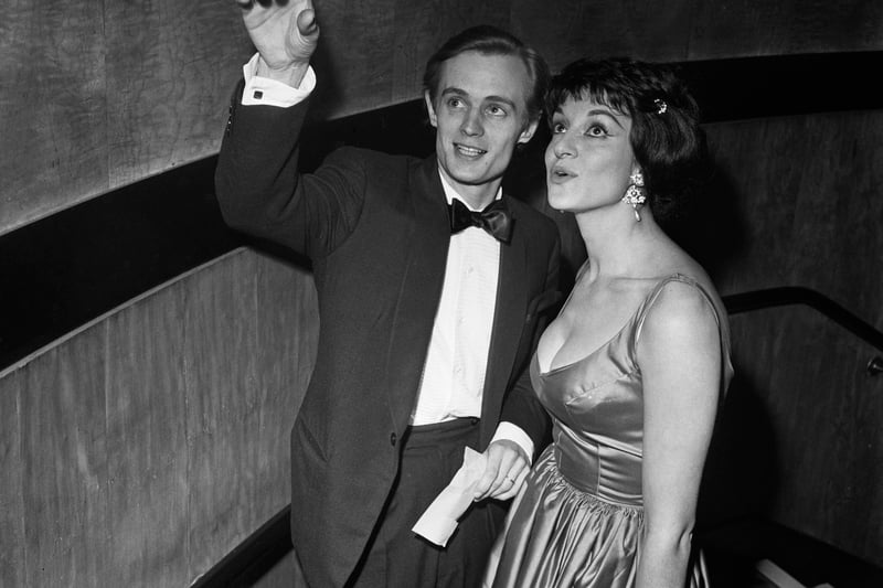 Glasgow born actor David McCallum attends the premiere of the film 'I Was Monty's Double' alongside Maria Antippas in October 1958. 