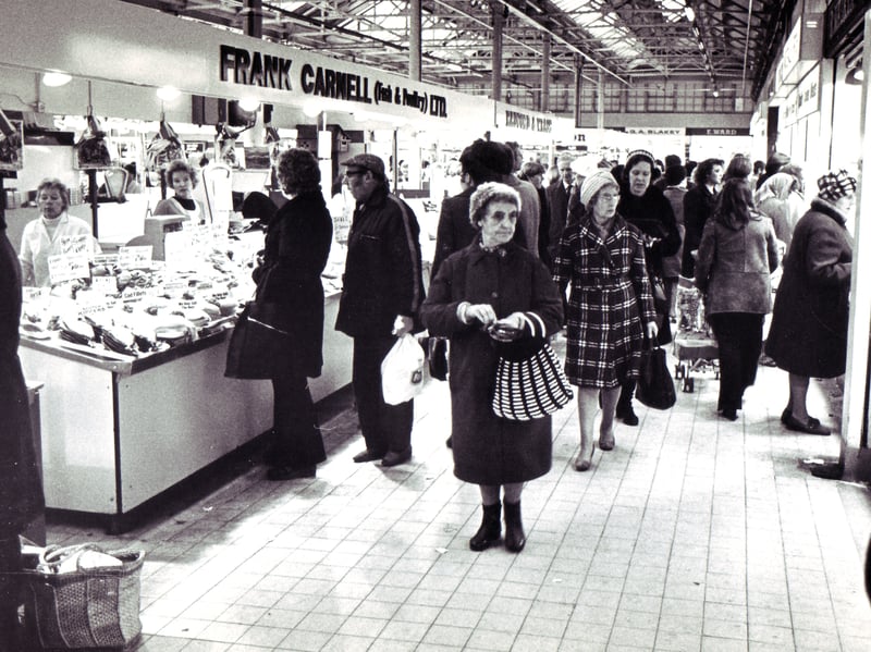 Sheffield's old Castle Market in December 1976
