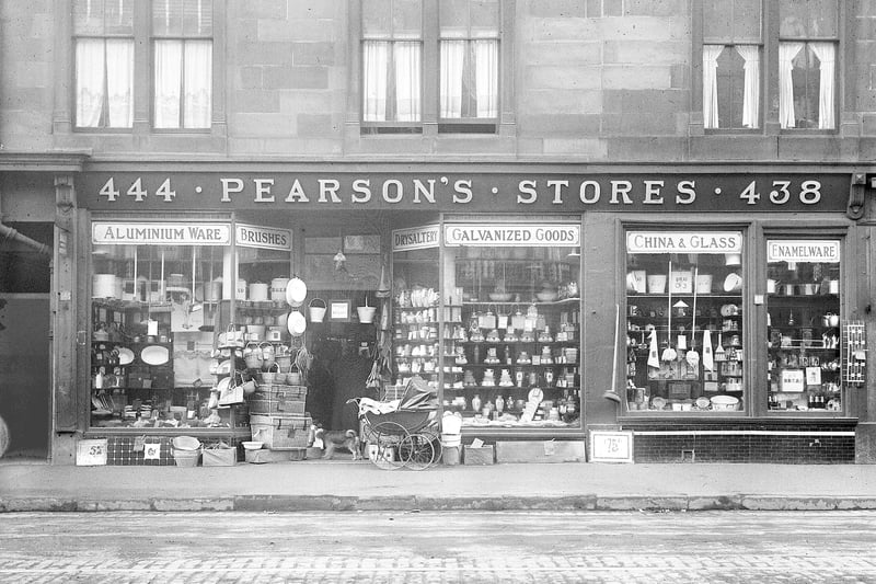 Pearon's shop front on Victoria Road pictured in 1923. 