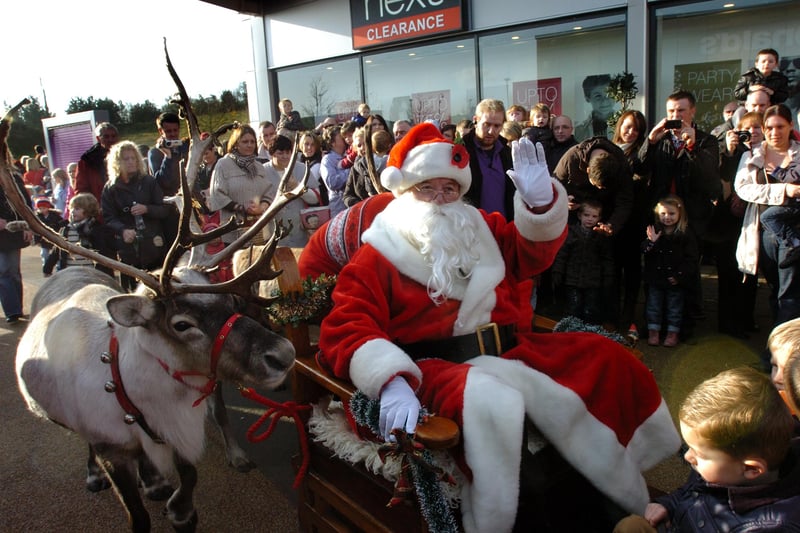 Santa arrives with his reindeer at Dalton Park Shopping Centre in 2011.