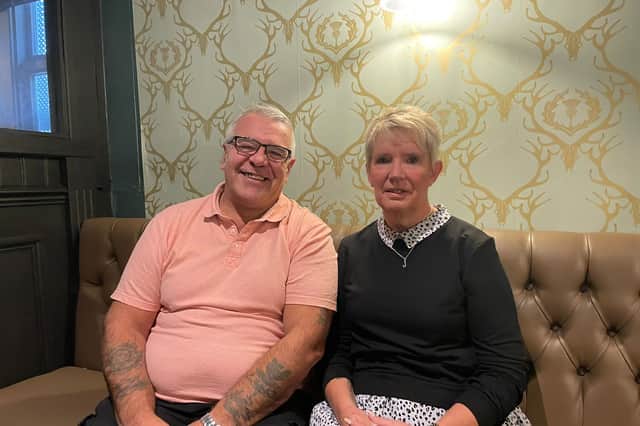 Tony Crofts and Jane Fletcher, the new landlord and landlady of the Blue Ball pub in Wharncliffe Side, Sheffield, which is reopening after being closed for 17 months