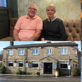 Tony Crofts and Jane Fletcher, the new landlord and landlady of the Blue Ball pub in Wharncliffe Side, Sheffield, and, right, Tony at the pub when he was younger, with his late mother, Betty Crofts